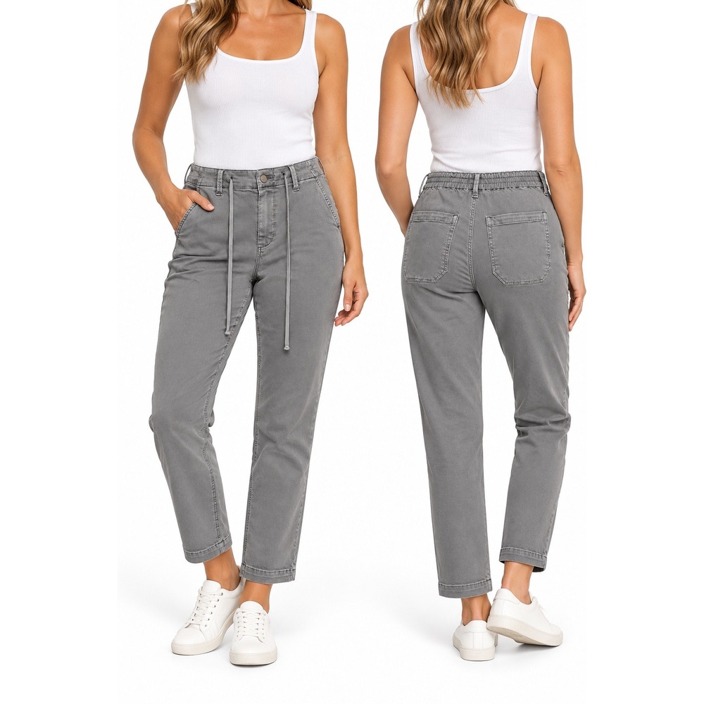 Paige Christy Grey Drawstring Trousers Elastic Waist Pants Size 29